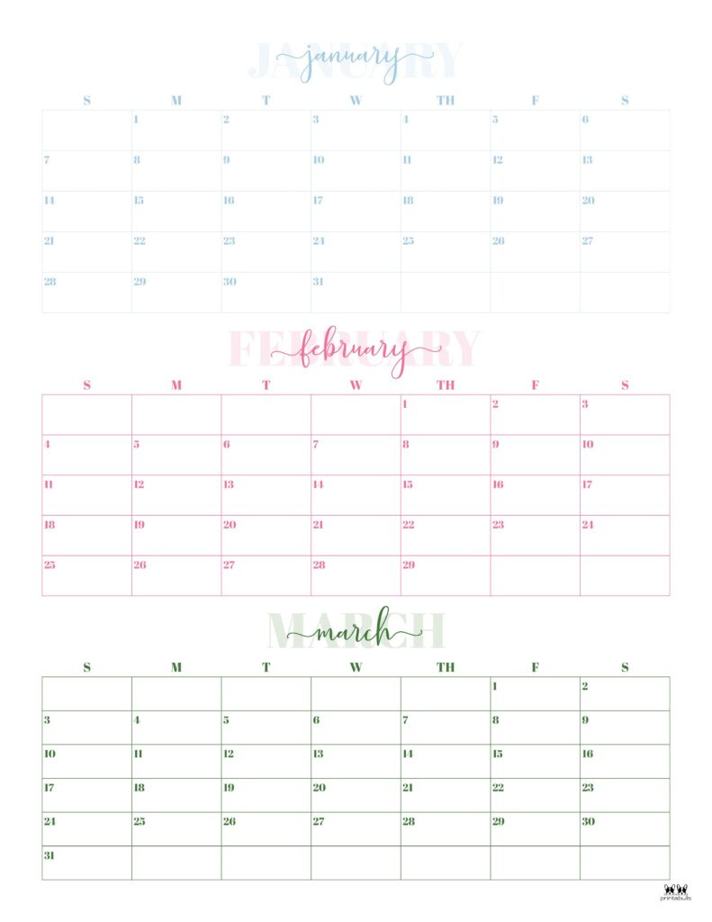 Three Month/Quarterly Calendars - 36 Free Calendars | Printabulls inside 3 Month Calendar June July August 2024