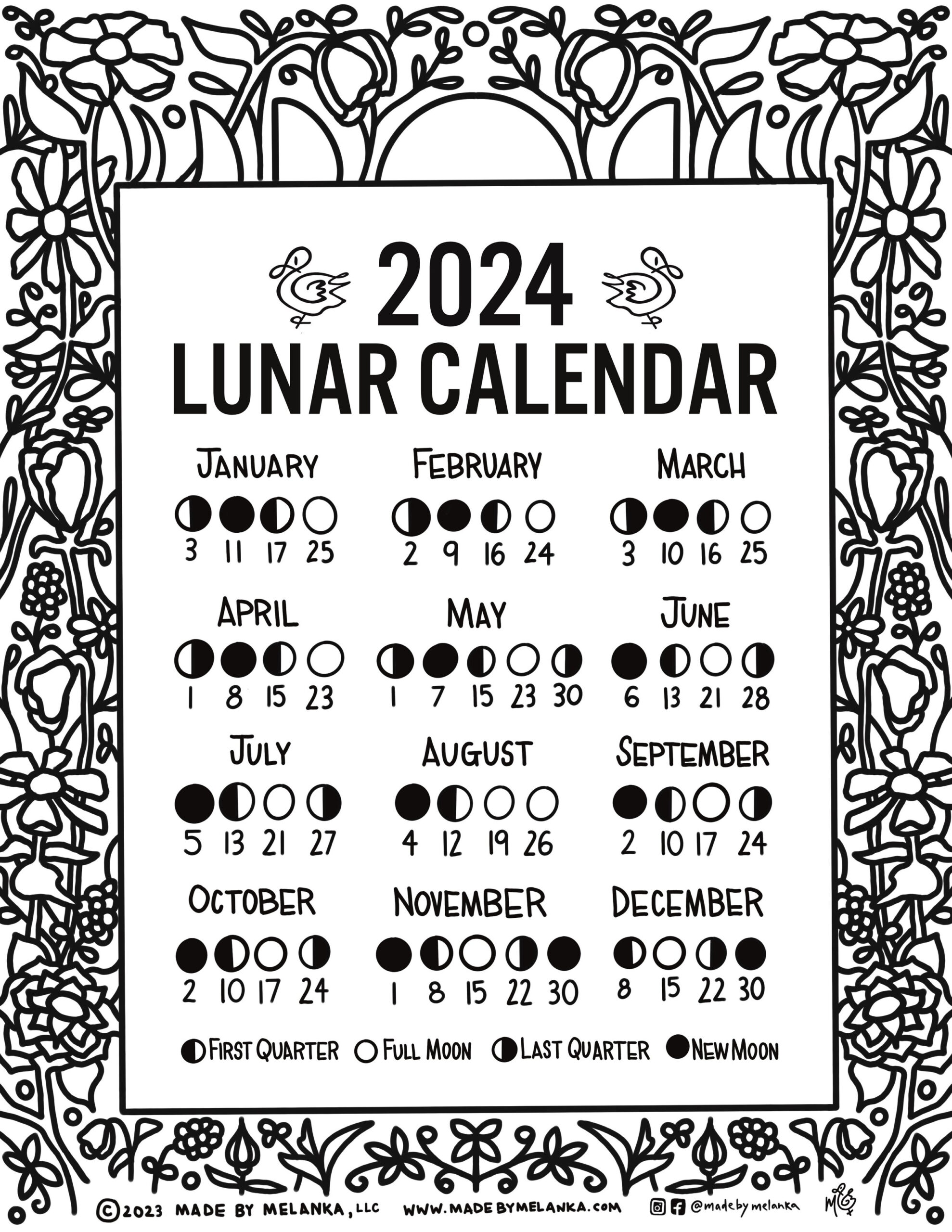 2024 Lunar Calendar: Here&amp;#039;S Your Free Printable Coloring Page inside July 25Th Lunar Calendar 2024