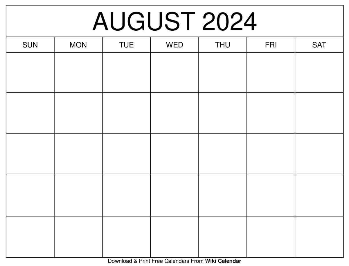 Blank August 2024 Calendar - Wiki Calendarwiki Calendar - Issuu with regard to Blank July August Calendar 2024