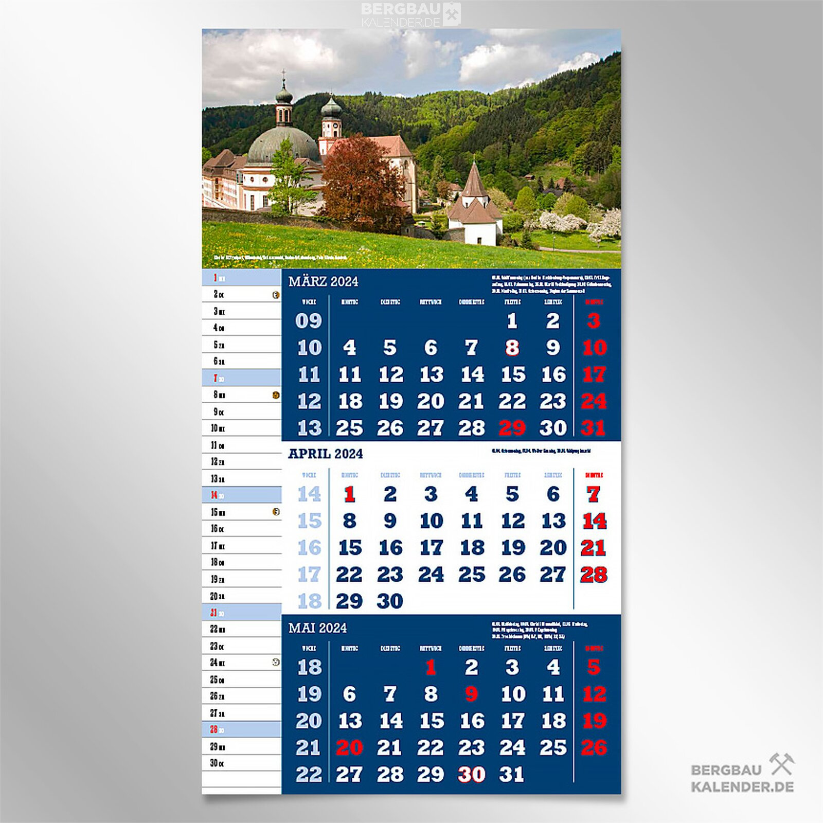 Calendar 2024 Germany - Your Great 3-Month Planner, € 7,90 throughout 18 Month Desk Calendar Starting July 2024