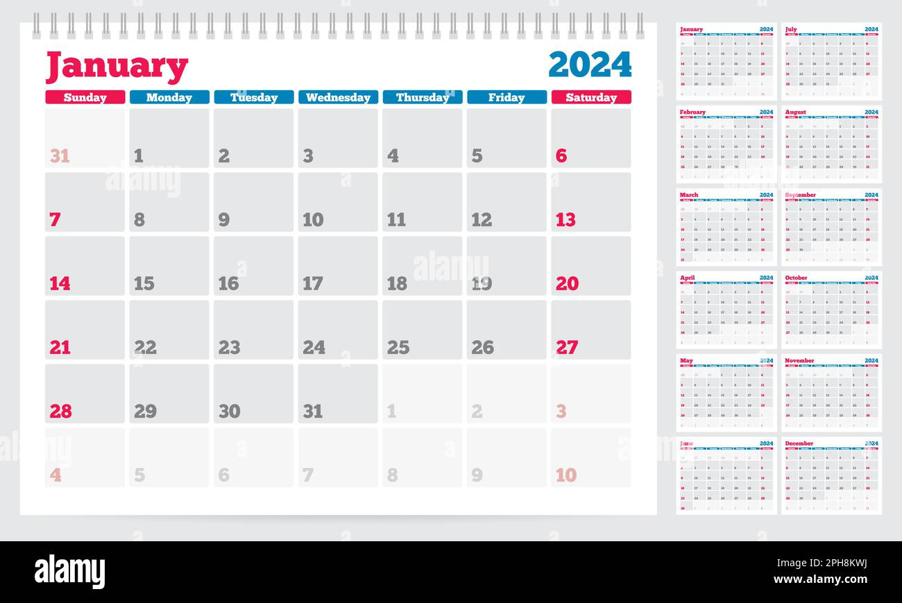 Calendar 2024 Planner Template. Week Starts On Sunday. Set Of 12 within 12 Month Desk Calendar Starting July 2024
