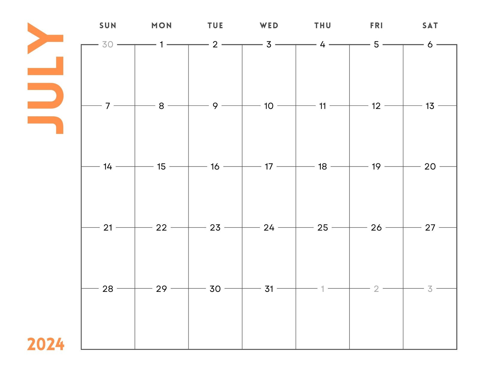 Free Printable, Custom July 2024 Calendar Templates | Canva in 11 Month Wall Calendar Starting July 2024