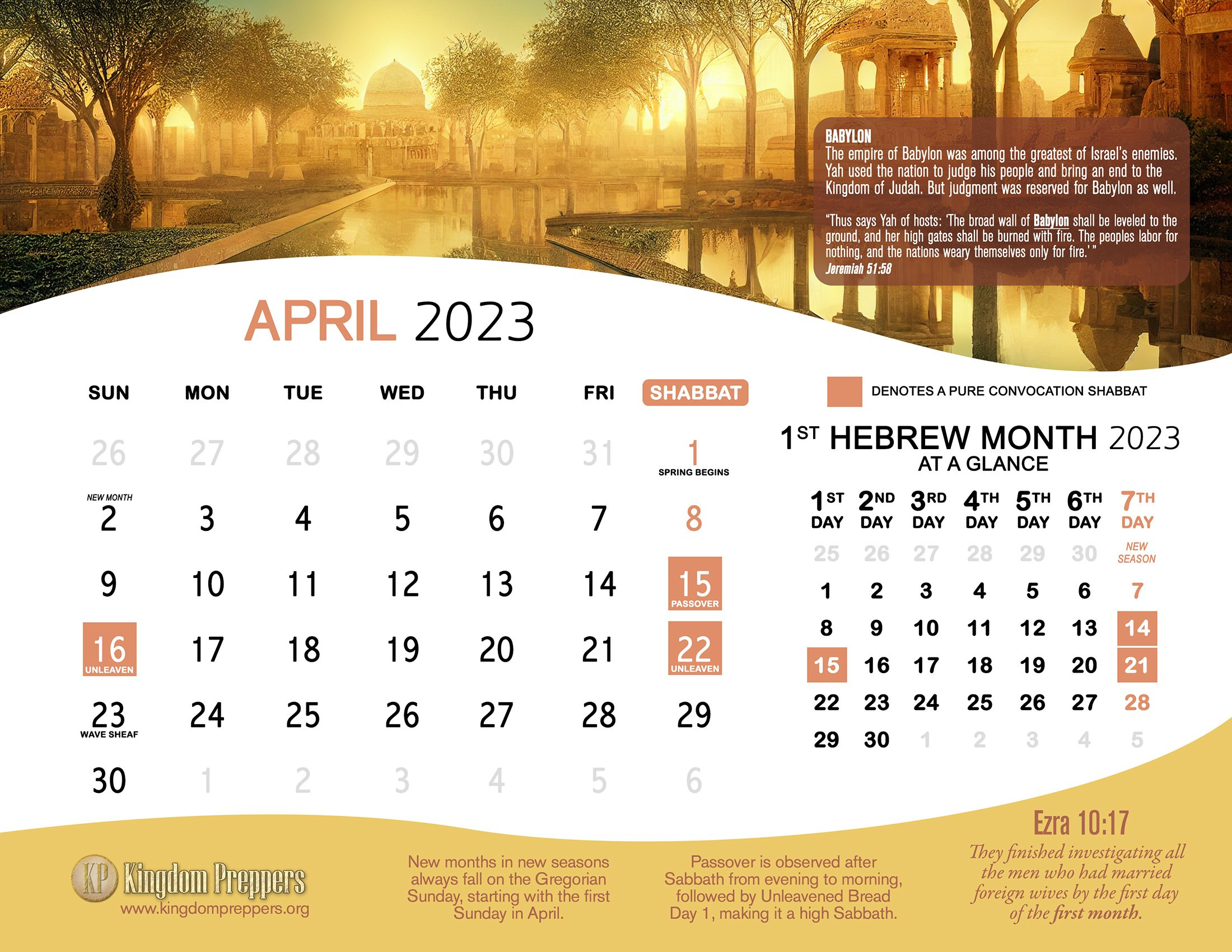 Hebrew Israelite Calendar (2023-2024) — Kingdom Preppers for July 14 Jewish Calendar 2024