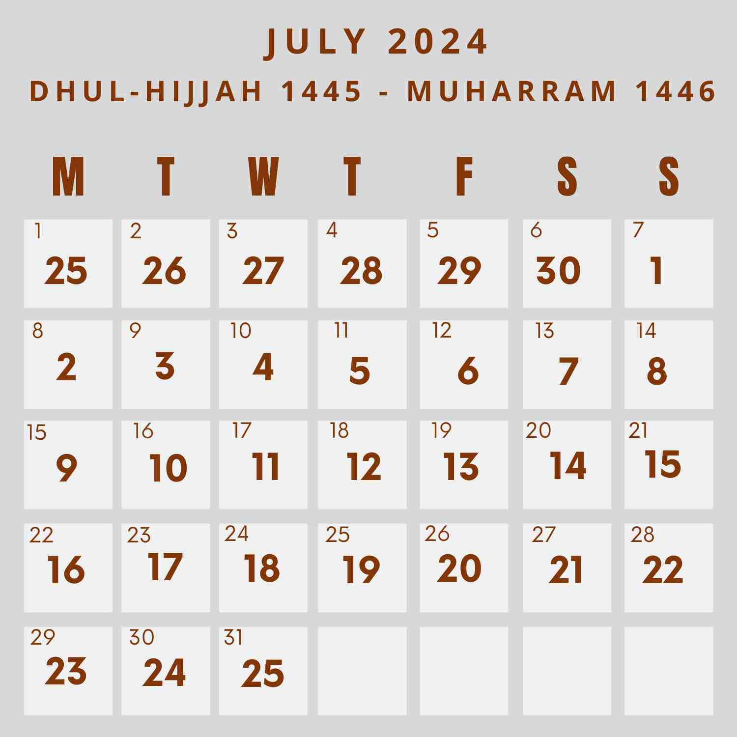 Islamic Calendar 2024 - Khwajadarbar for 22 July 2024 In Islamic Calendar