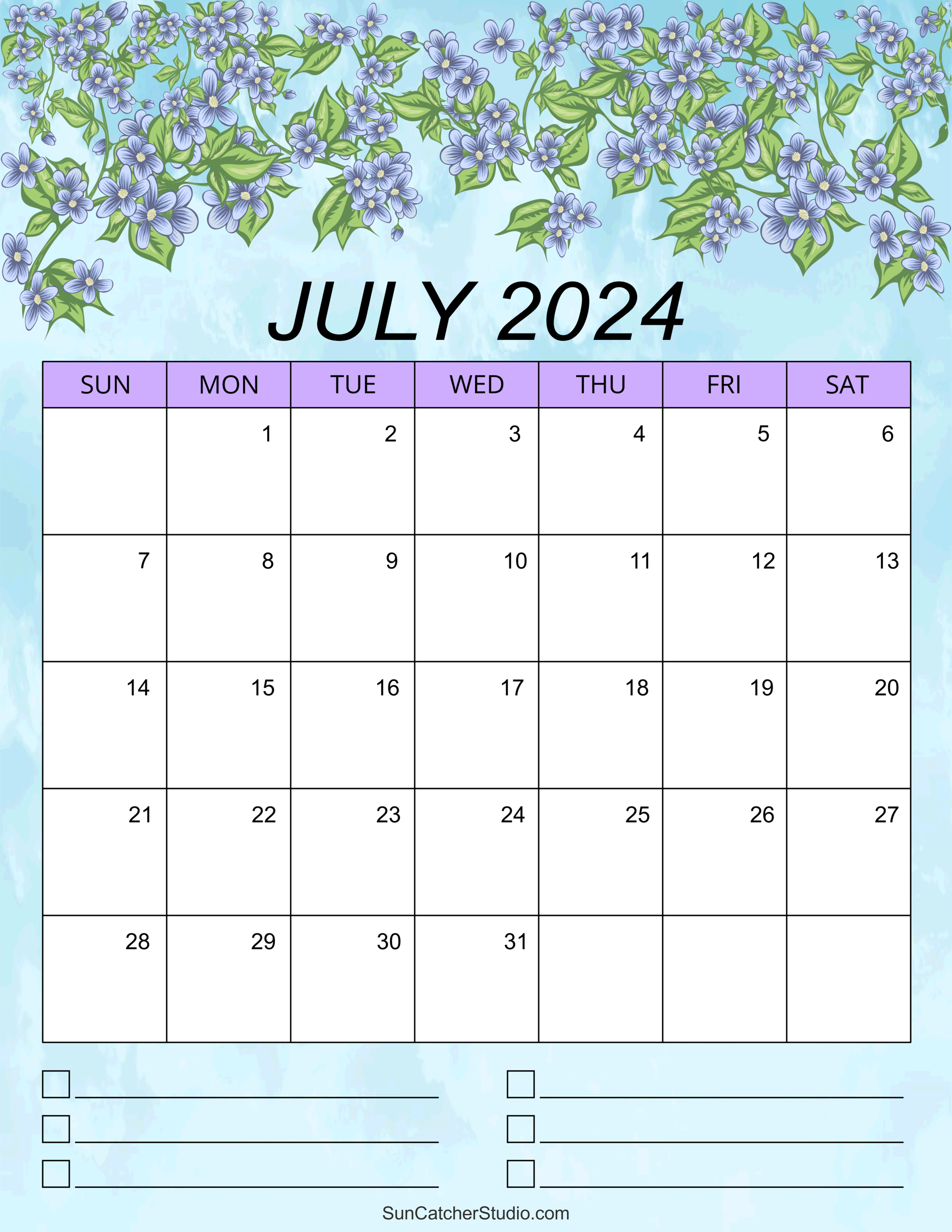 July 2024 Calendar (Free Printable) – Diy Projects, Patterns in 2 Month Calendar Starting July 2024