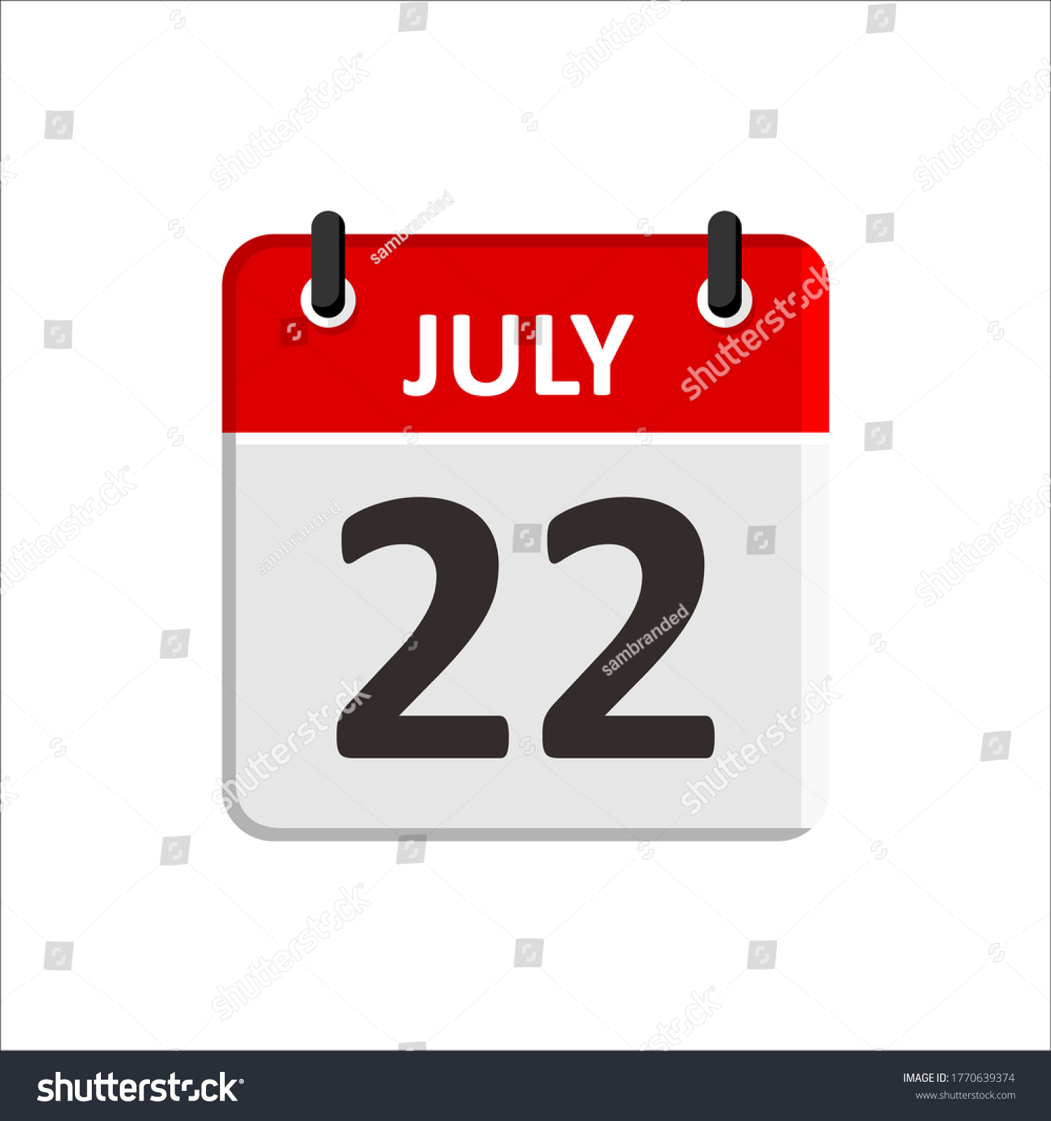July 22 Calendar Icon Calendar Icon Stock Vector (Royalty Free inside Calendar Emoji July 16 2024