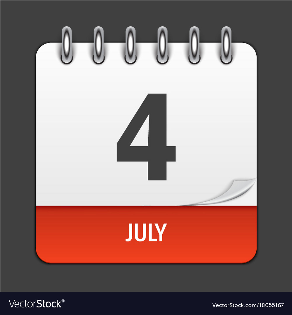 July 4 Calendar Daily Icon Royalty Free Vector Image throughout Calendar Emoji July 4 2024