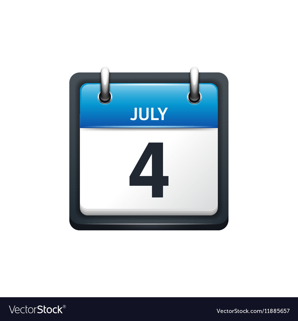July 4 Calendar Icon Flat Royalty Free Vector Image for Calendar Emoji July 4 2024