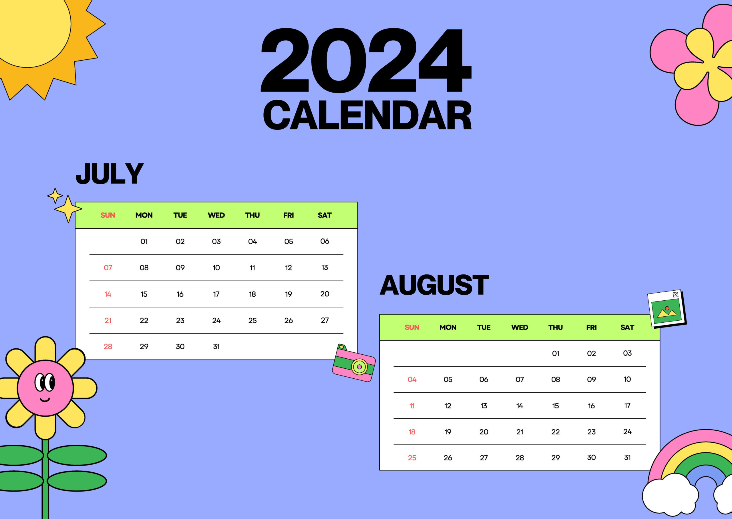 July August 2024 Calendar Template - Edit Online &amp;amp; Download inside Calendar 2024 July And August
