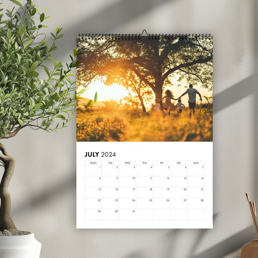 Personalised 2024 A4 Photo Calendar | Start Any Month | Able Labels for 15 Month Wall Calendar Starting July 2024