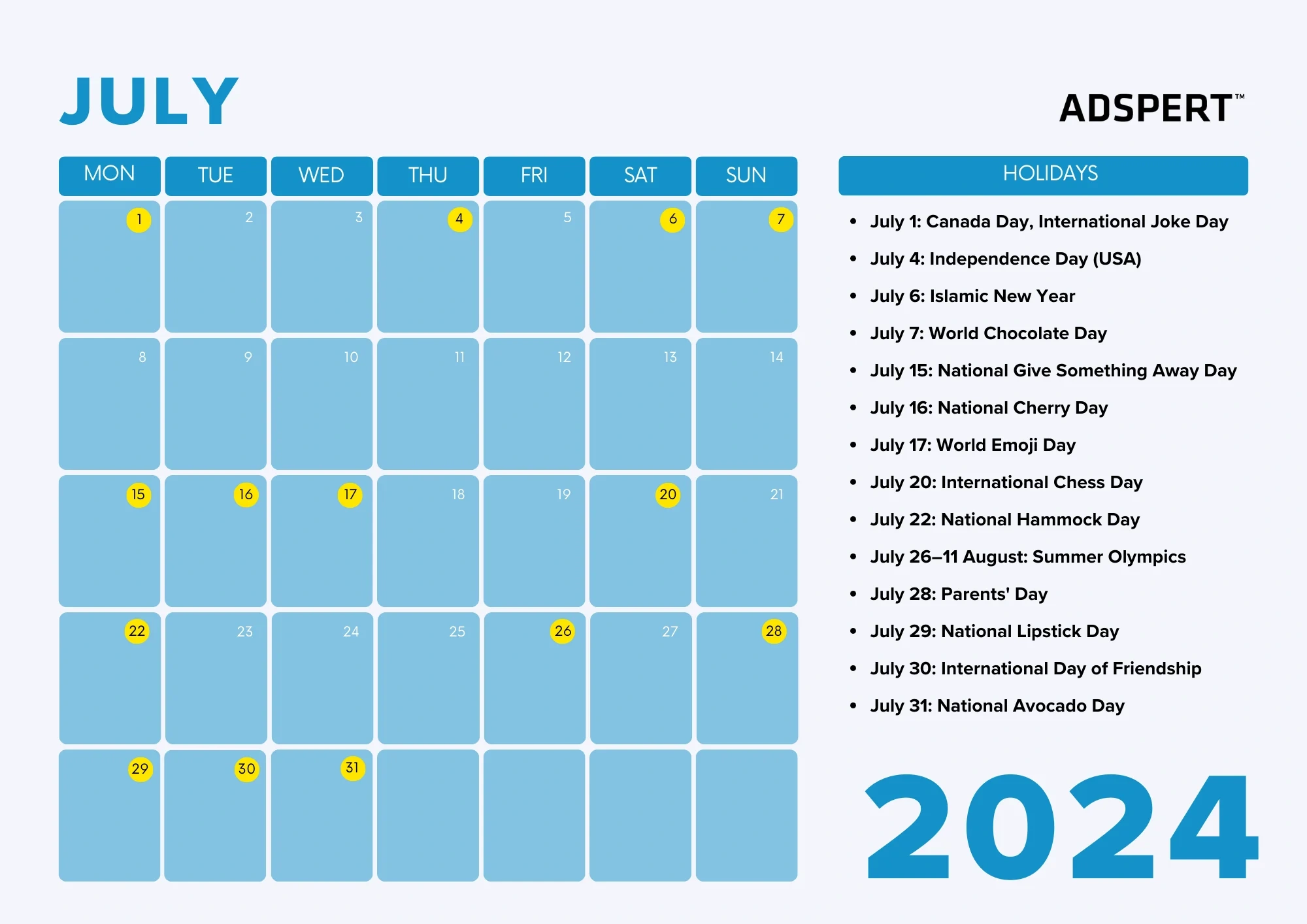 Retail Calendar 2024 For Ecommerce (International) inside July 12th Holiday Calendar 2024