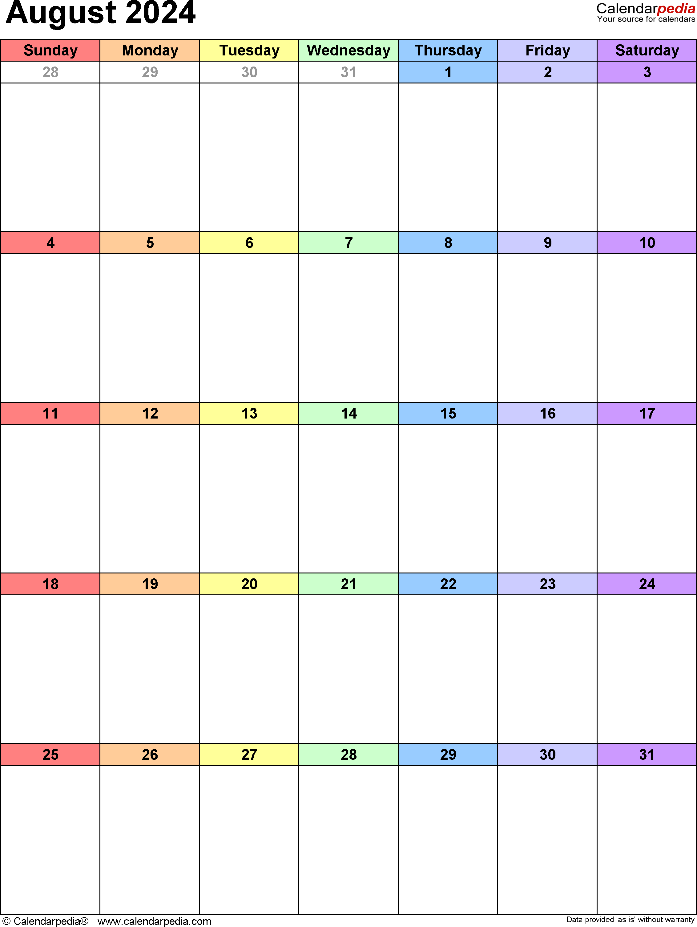 August 2024 Calendar | Templates For Word, Excel And Pdf in August Editable Calendar 2024