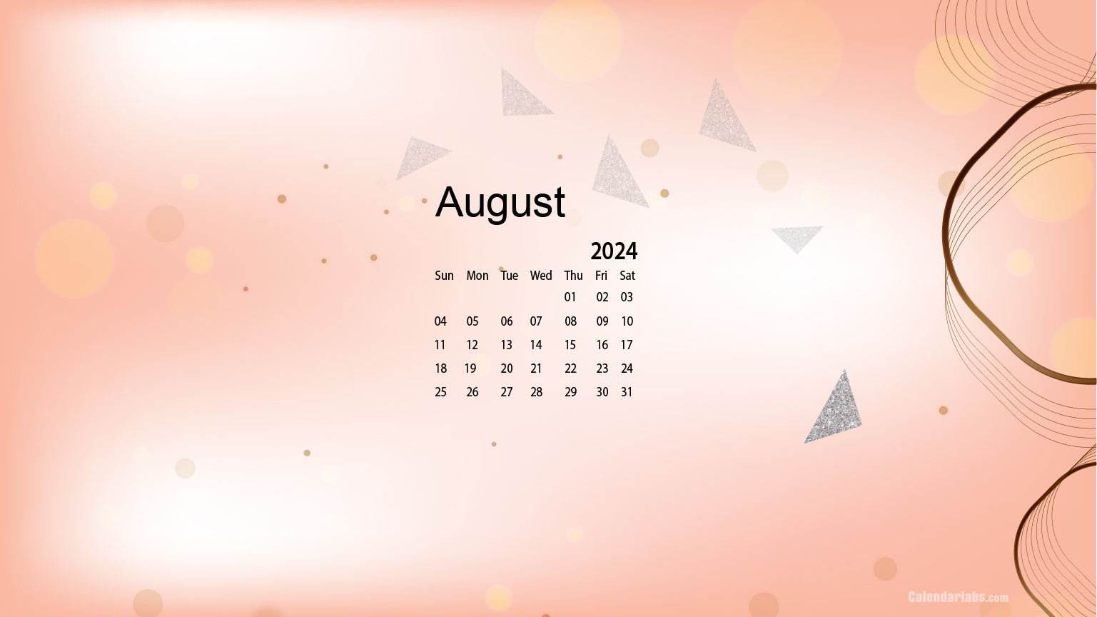 August 2024 Desktop Wallpaper Calendar - Calendarlabs for August 2024 Desktop Calendar