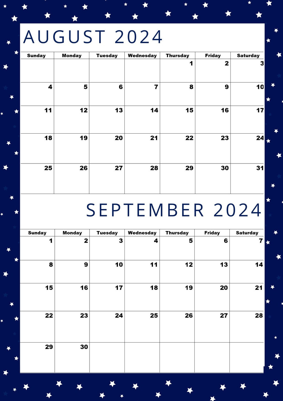 August 2024 Kalender,September 2024 Kalender,August 2024 Sep 2024 for August And September 2024 Printable Calendar