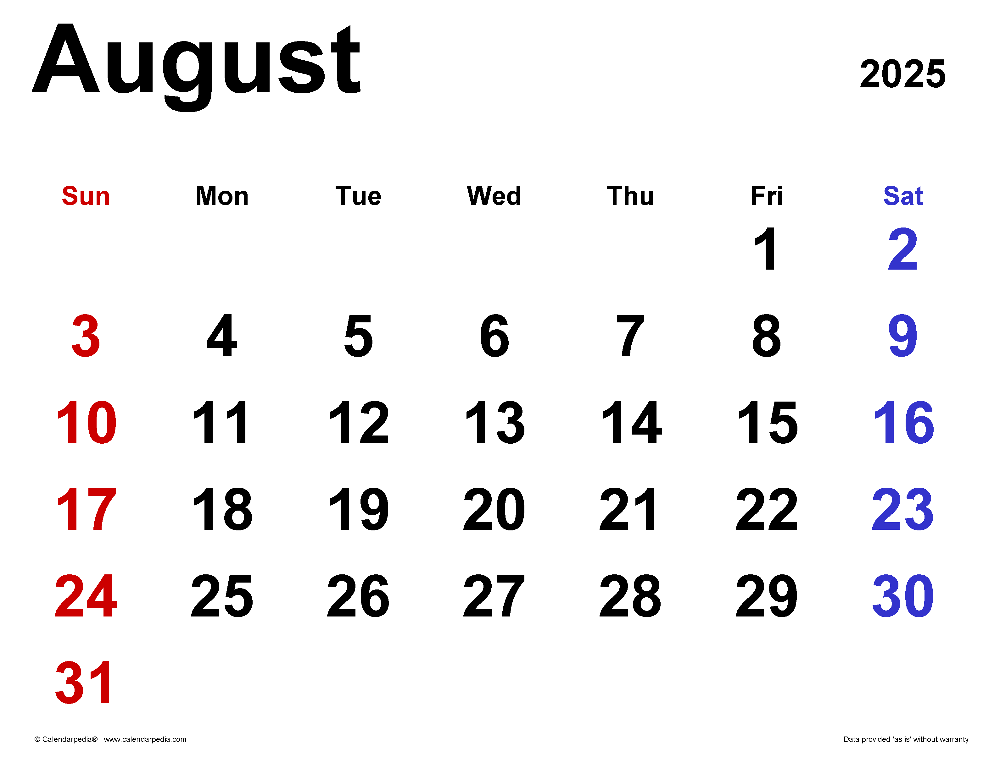 August 2025 Calendar | Templates For Word, Excel And Pdf with Calendar 2025 August