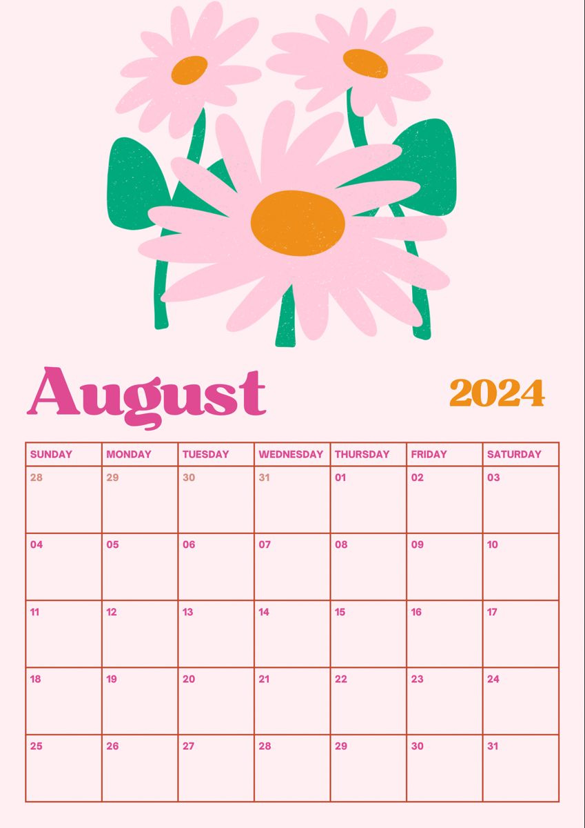 August Calendar 2024, August Calendar, Calendar Background, Study in Aesthetic August Calendar 2024