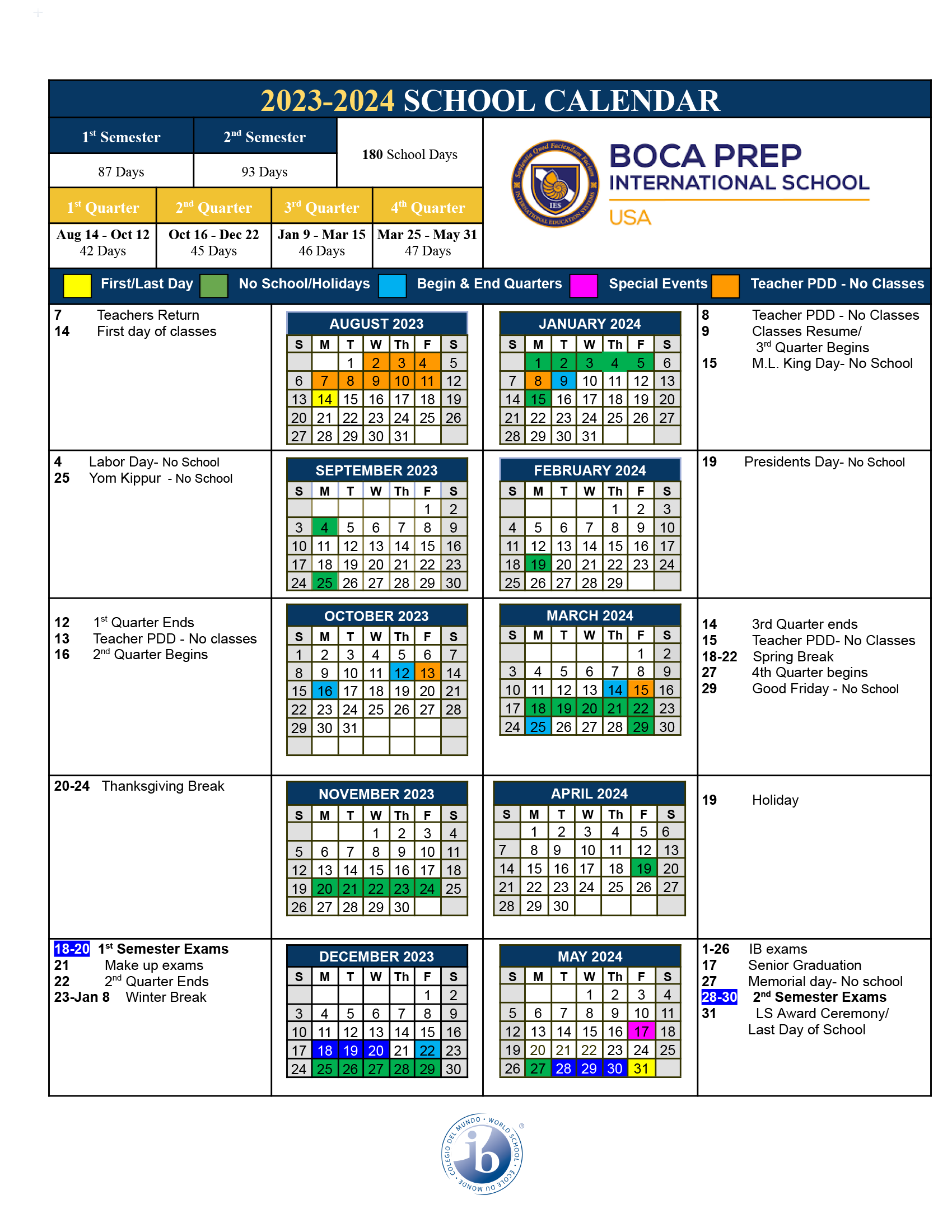 Bpis Calendar - Boca Prep International School with regard to Augusta County Schools Calendar 2024