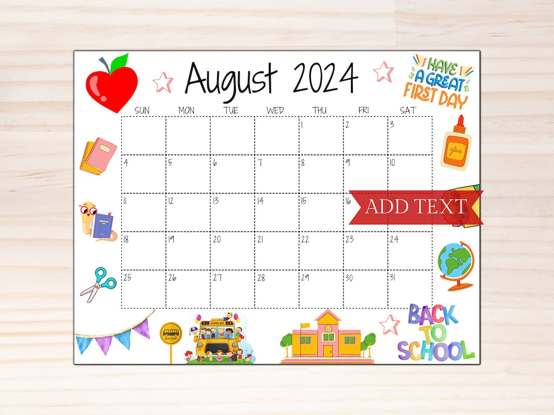 Editable August 2024 Calendar, Printable Calendar 2024, Back To for 123 Calendar August 2024