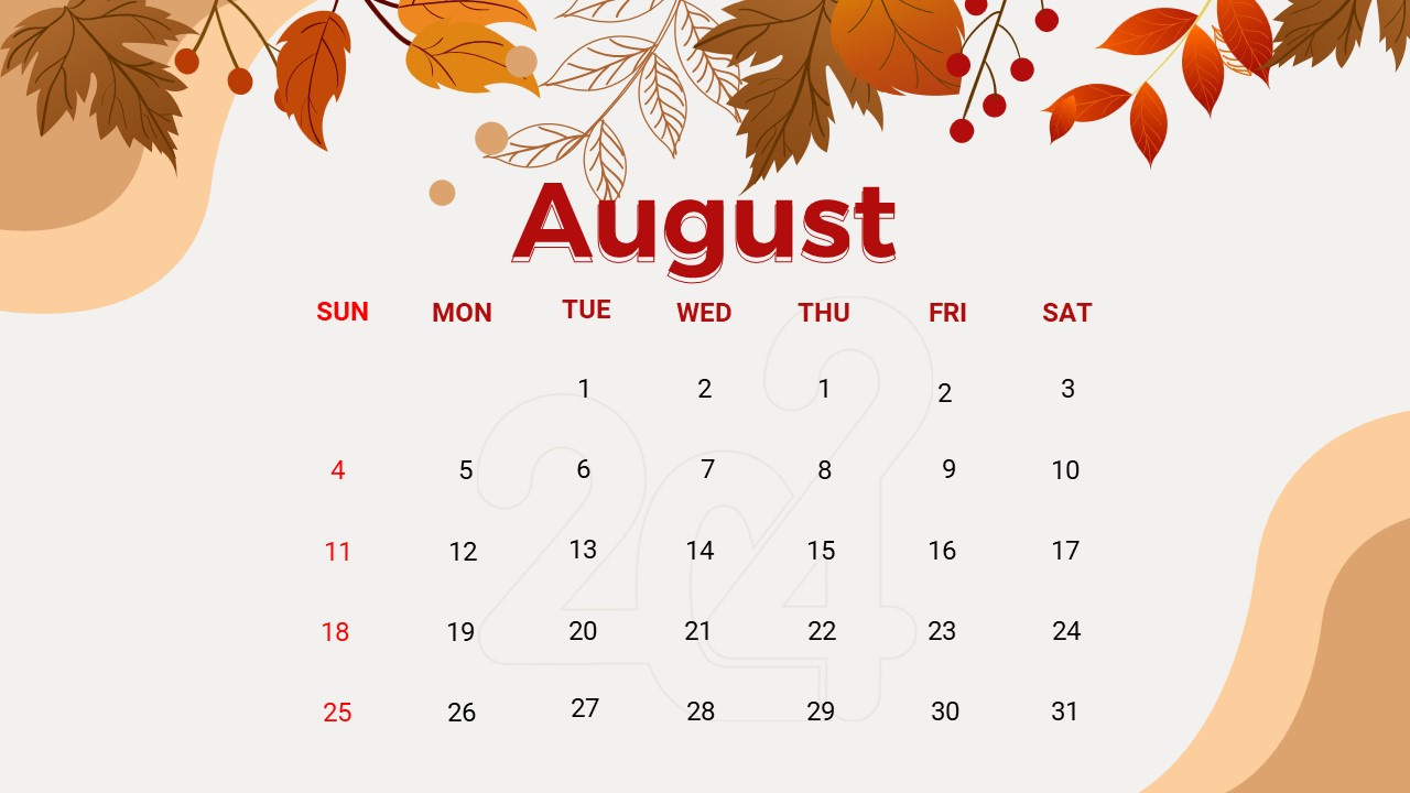 Free August 2024 Calendar Template Powerpoint &amp;amp; Google Slides in Google Calendar - August 2024