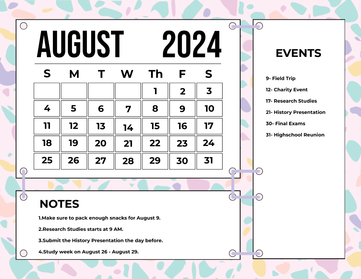 Free August Calendar 2024 Templates &amp;amp; Examples - Edit Online intended for Show August Calendar 2024