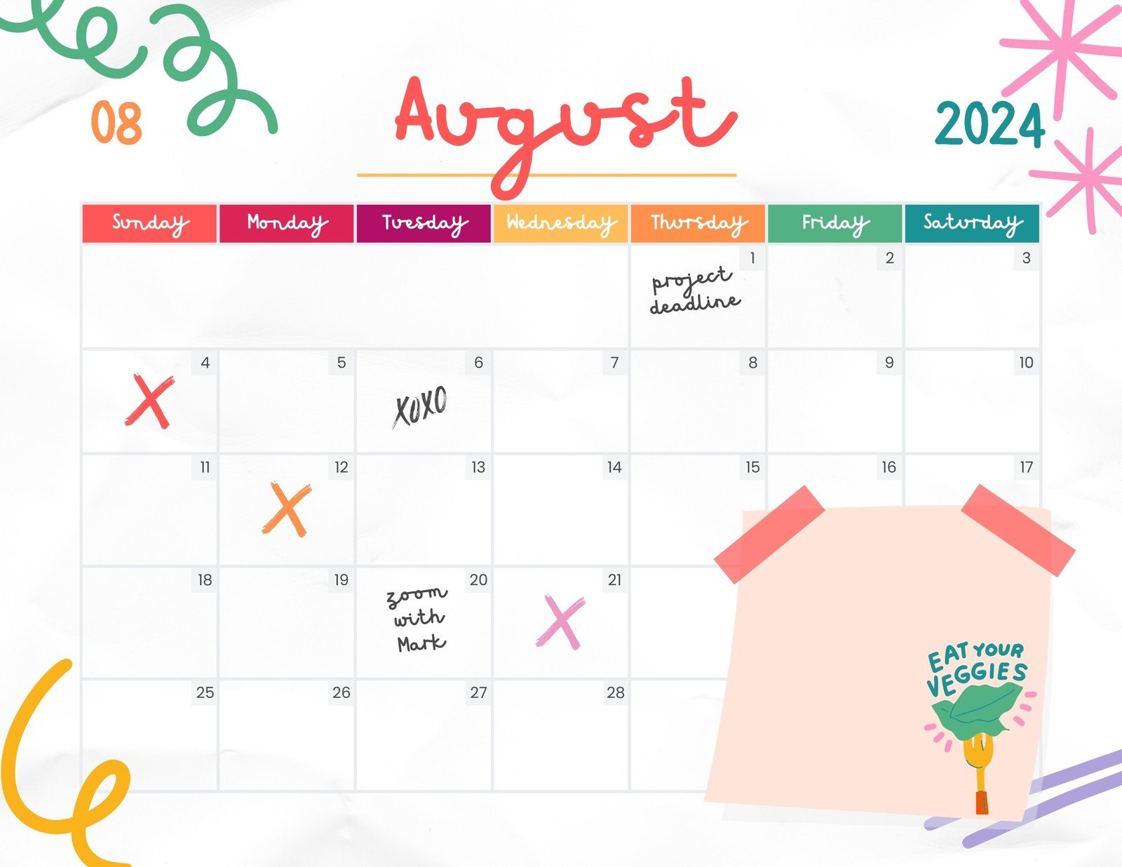 Free Printable August 2024 Calendar Templates | Canva intended for August Calendar Ideas 2024