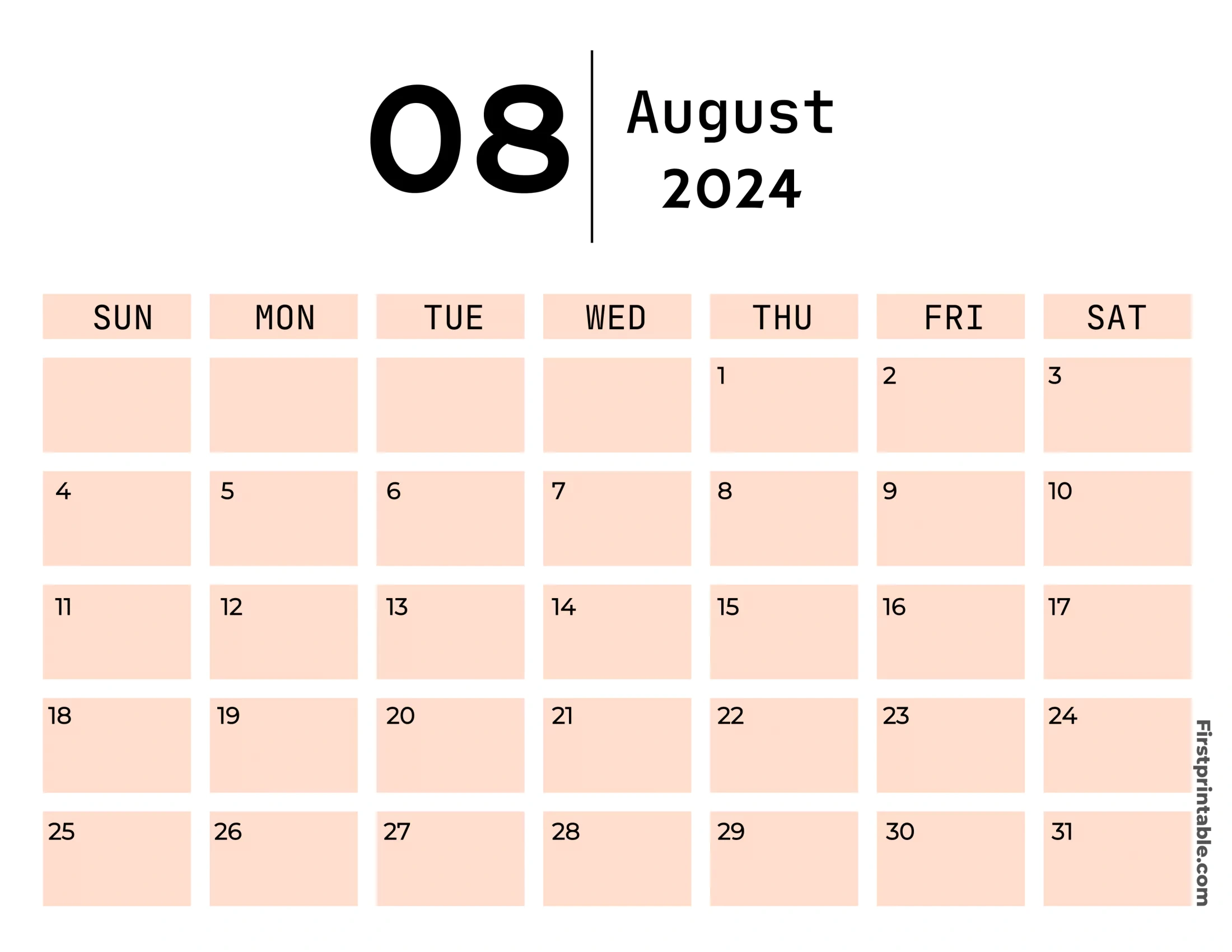 Free Printable &amp;amp; Fillable August Calendar 2024 with August 17 Calendar 2024