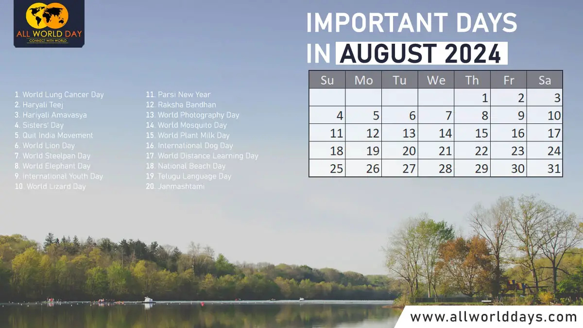 Important Days In August 2024: List Of National, International Dates regarding National Day Calendar August 2024