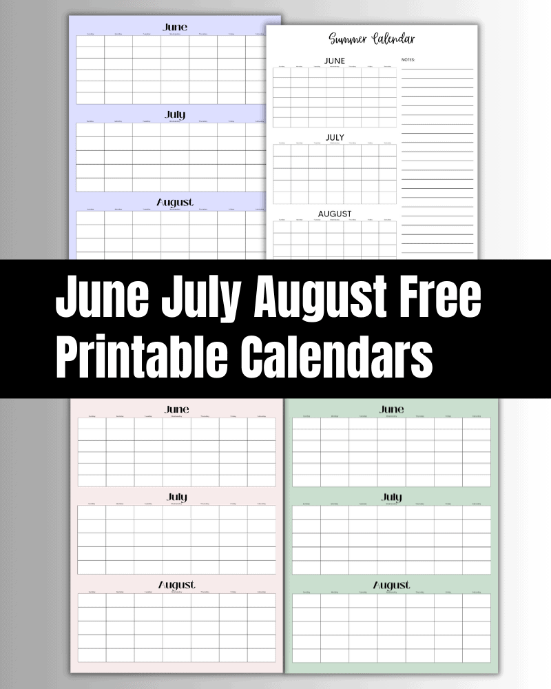 June July August 2024 Calendar (Free Printable) - The Clever Heart pertaining to June July And August 2024 Printable Calendar