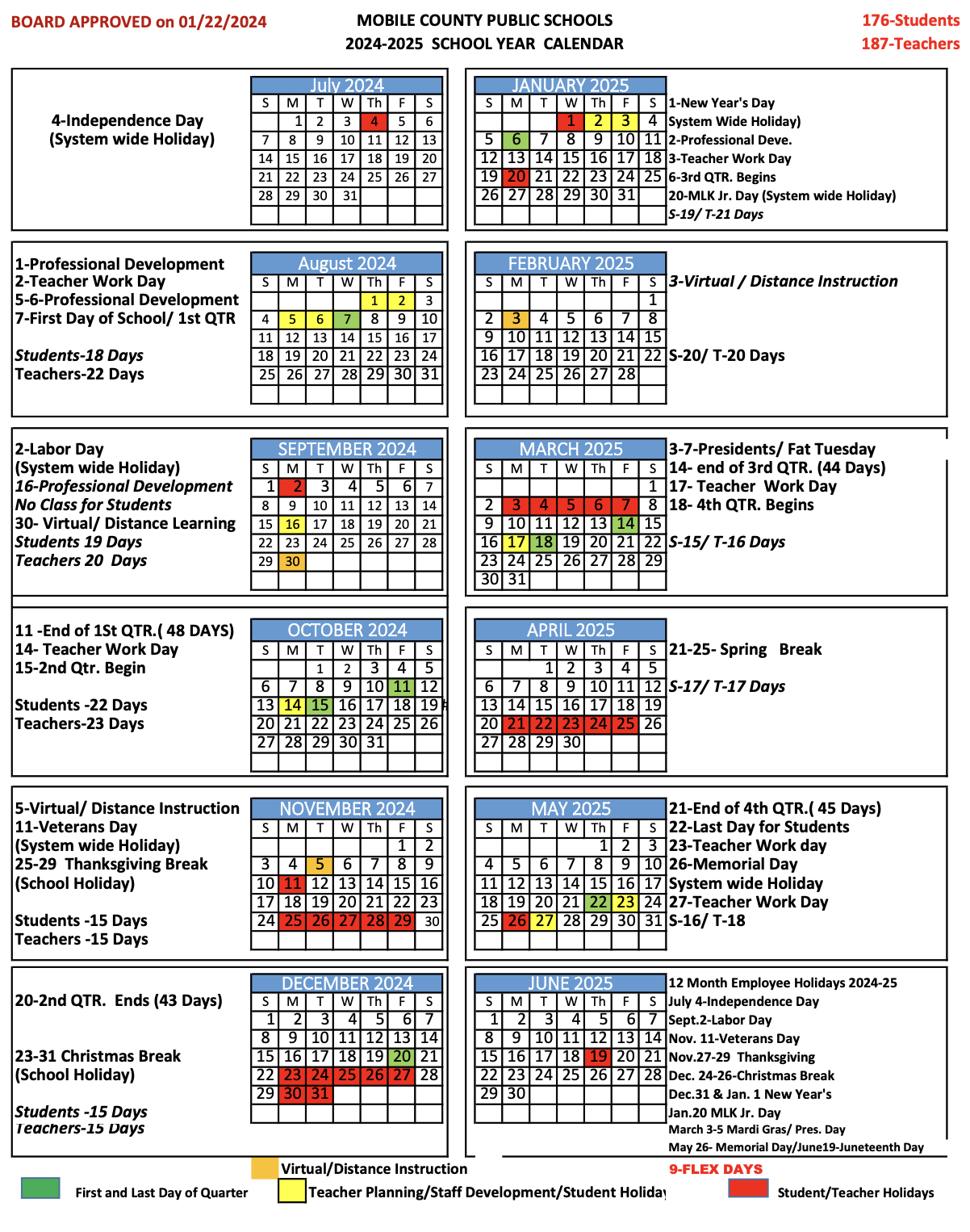 School Year Calendars - Mobile County Public Schools with Augusta County School Calendar 2024-24