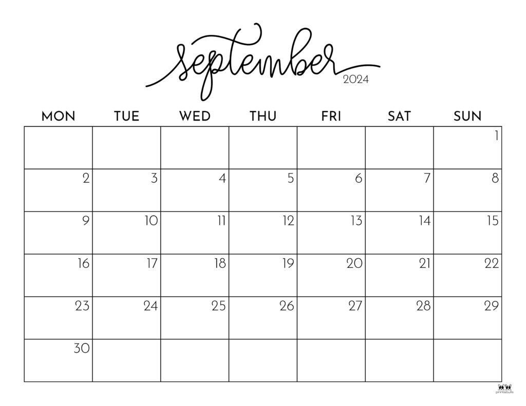 September 2024 Calendars - 50 Free Printables | Printabulls for August September Printable Calendar 2024