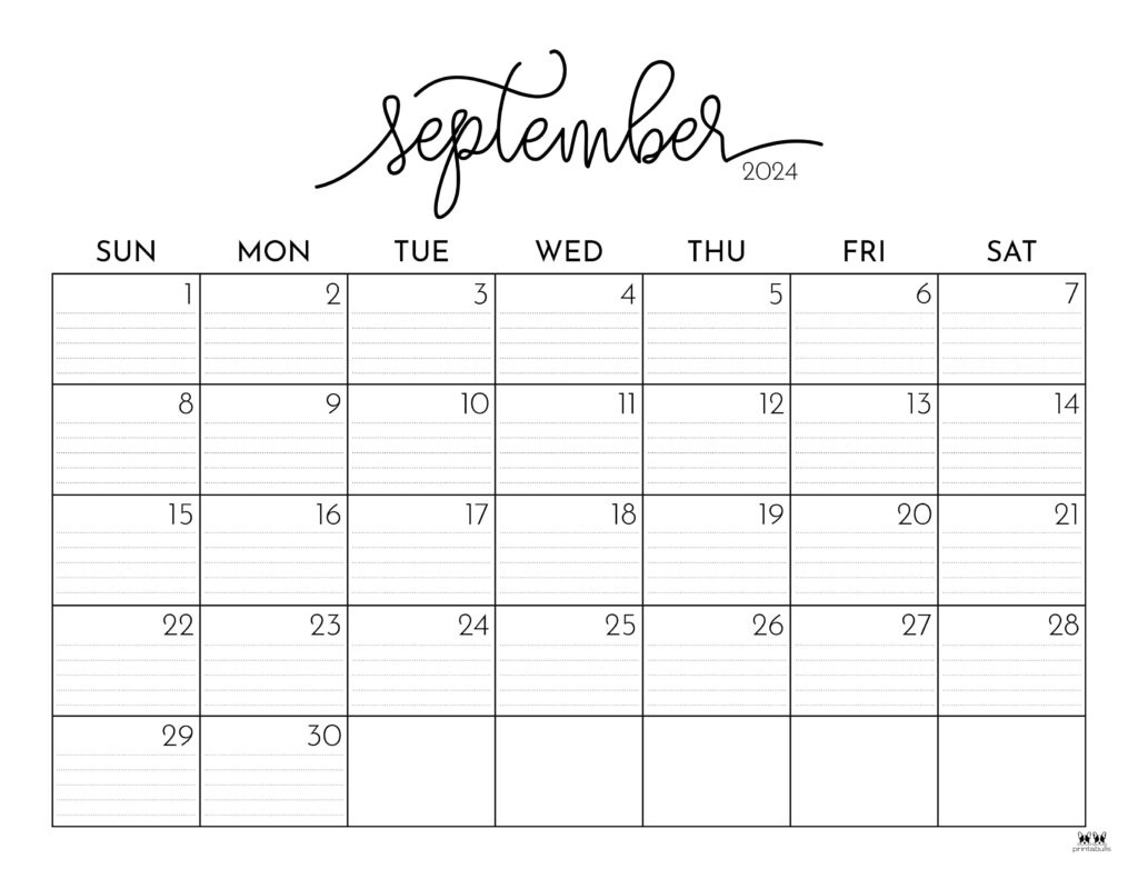 September 2024 Calendars - 50 Free Printables | Printabulls in August September October Calendar 2024 Printable