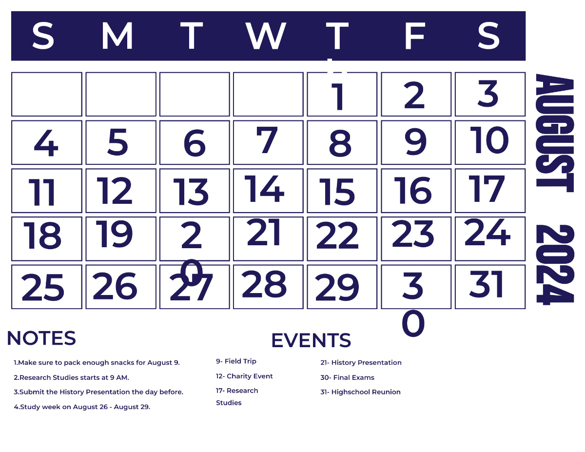 Simple August 2024 Calendar Template - Edit Online &amp;amp; Download throughout Show August Calendar 2024