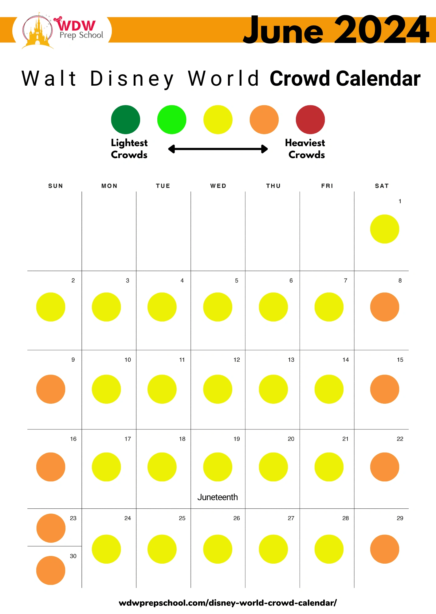 2024 &amp; 2025 Disney World Crowd Calendar (Best Times To Go) throughout Disney World September 2024 Crowd Calendar