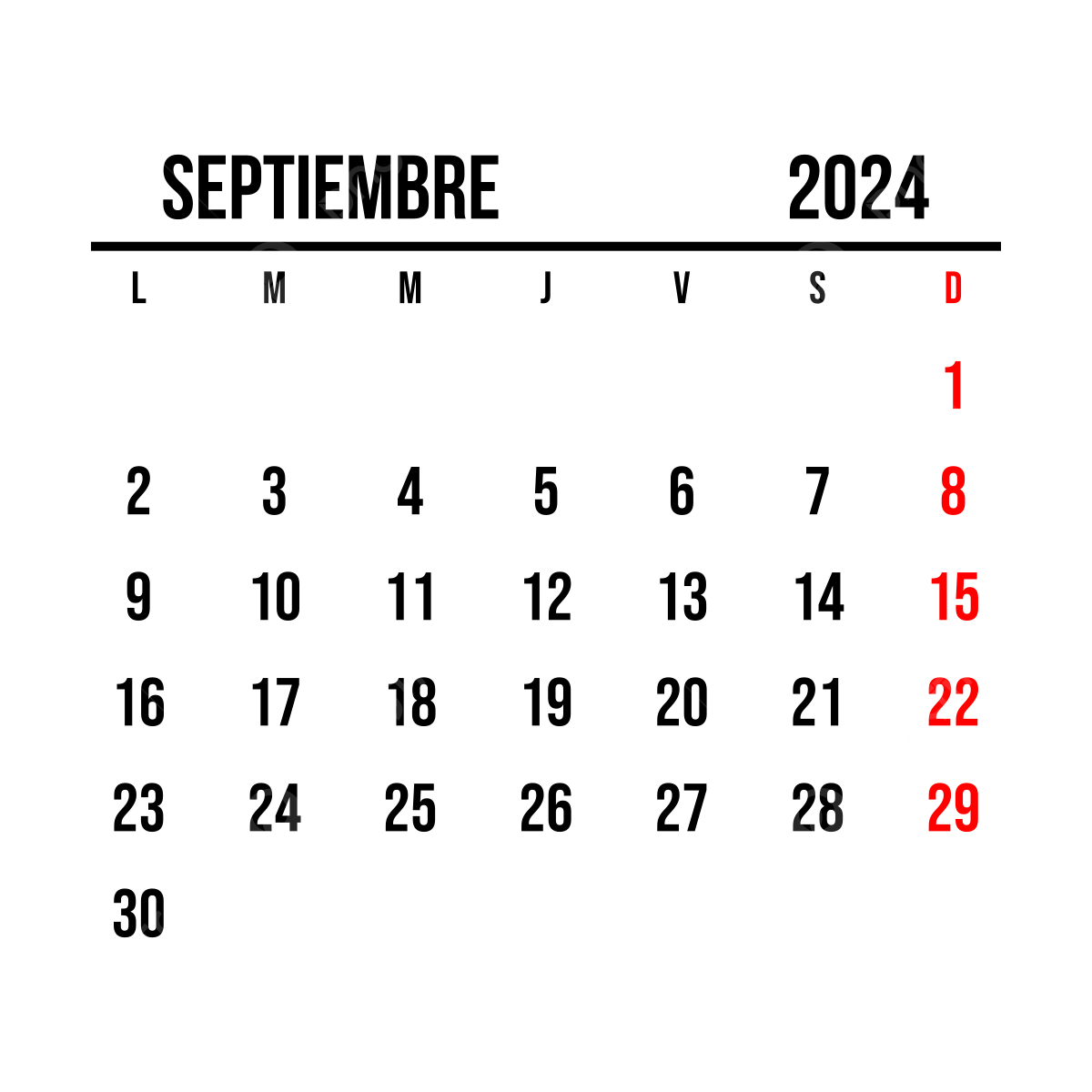 2024 Spanish September Calendar, 2024 September Calendar, 2024 throughout September 2024 Calendar In Spanish