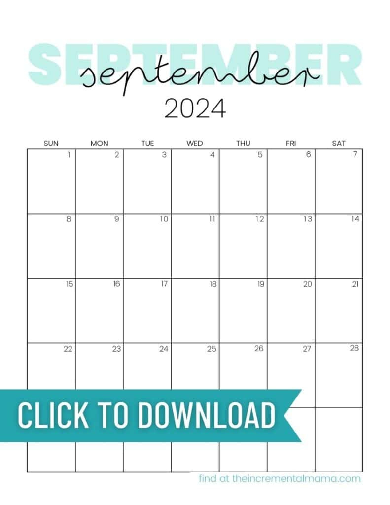 Cute Printable Calendars For 2024 (Free Monthly Templates) - The intended for September Free Printable Calendar 2024 Mlk Day