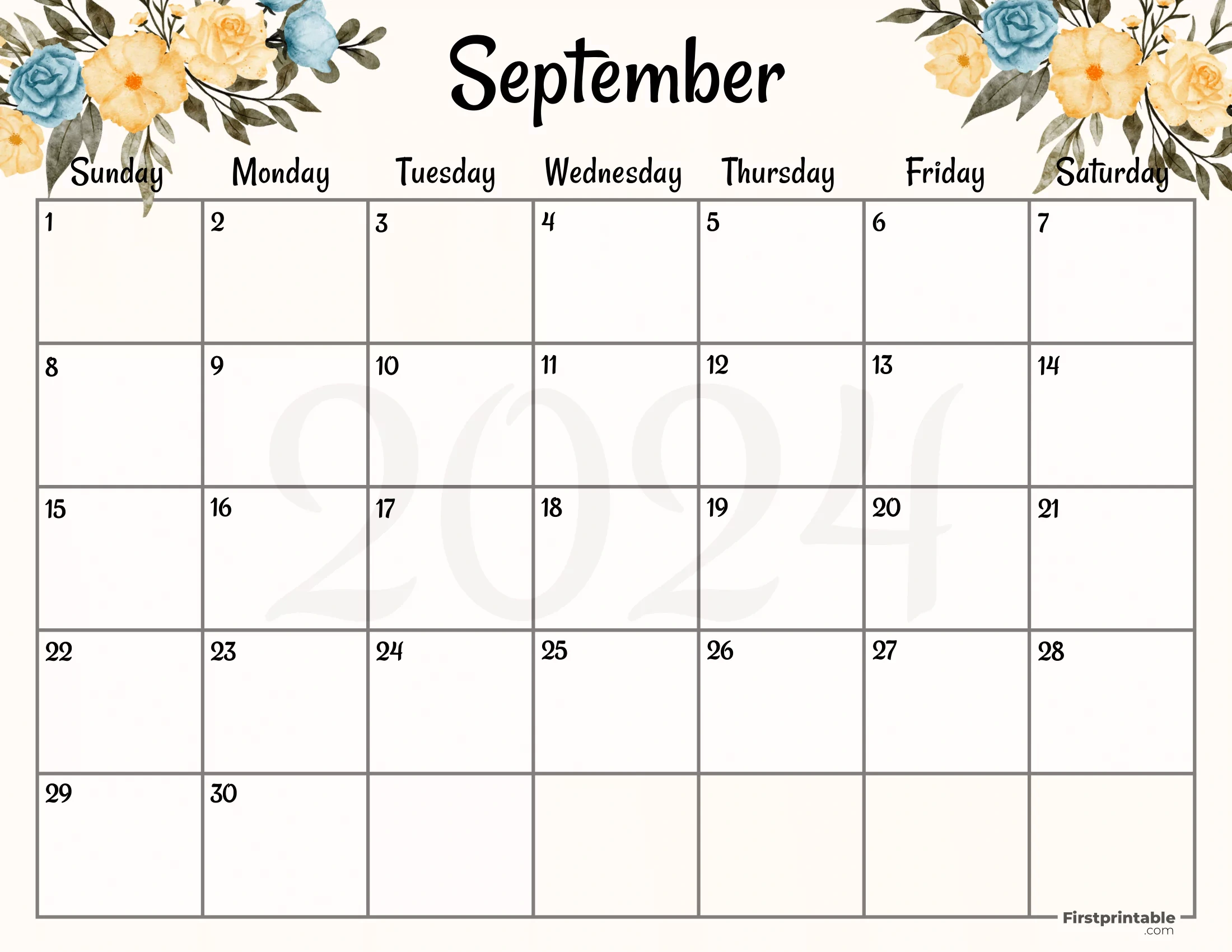 Free Printable &amp;amp; Fillable September Calendar 2024 inside 2024 September Calendar