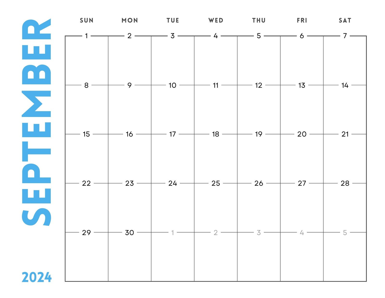 Free Printable September 2024 Calendar Templates | Canva for September 2024 Calendar Planner Printable