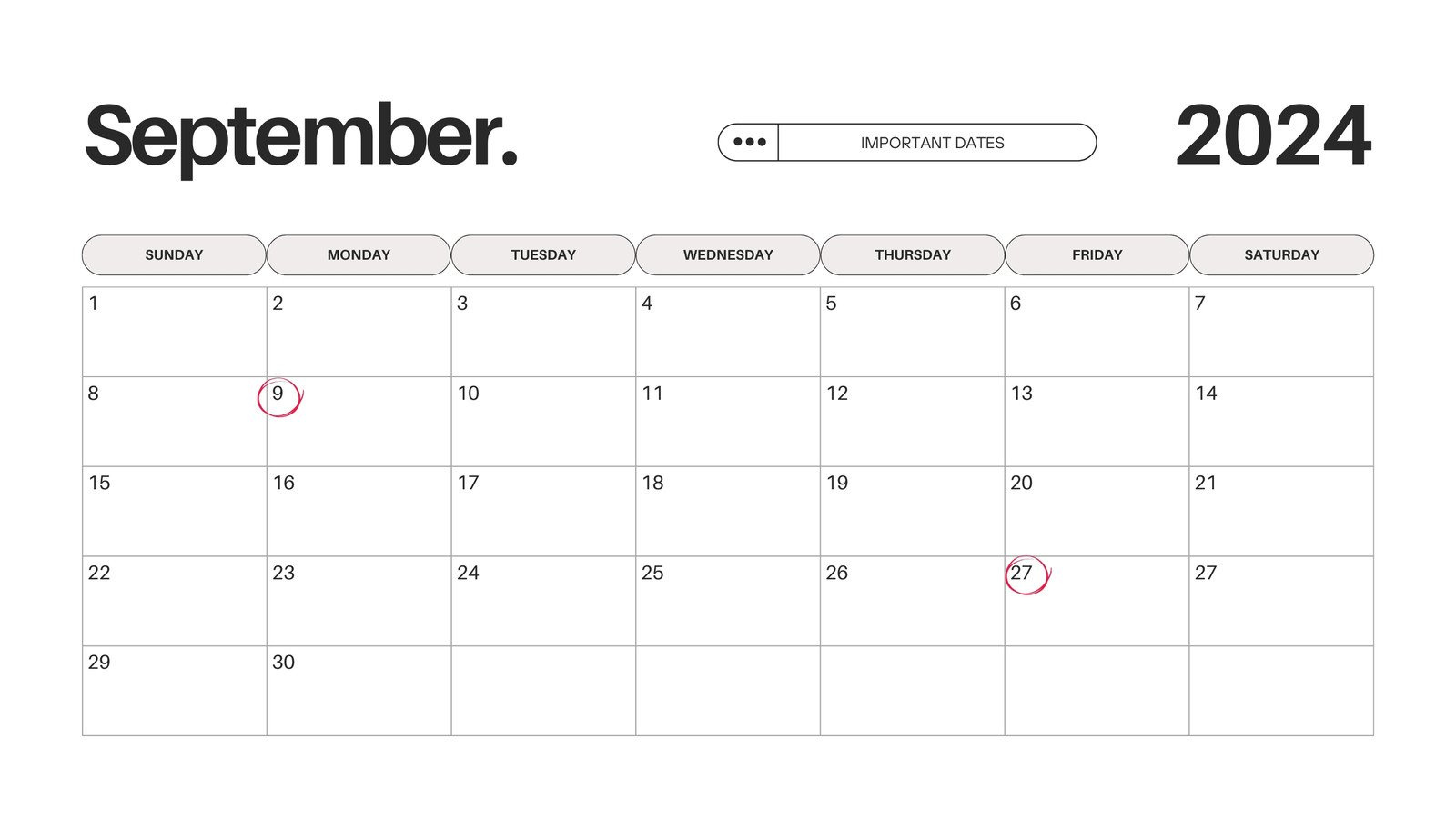 Free Printable September 2024 Calendar Templates | Canva for September Calendar 2024 Editable