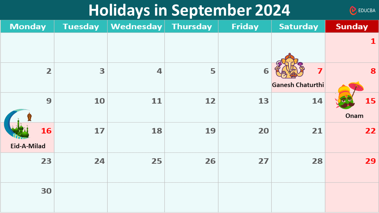 List Of Holidays In September 2024 (India) | Educba inside September 2024 Holiday Calendar