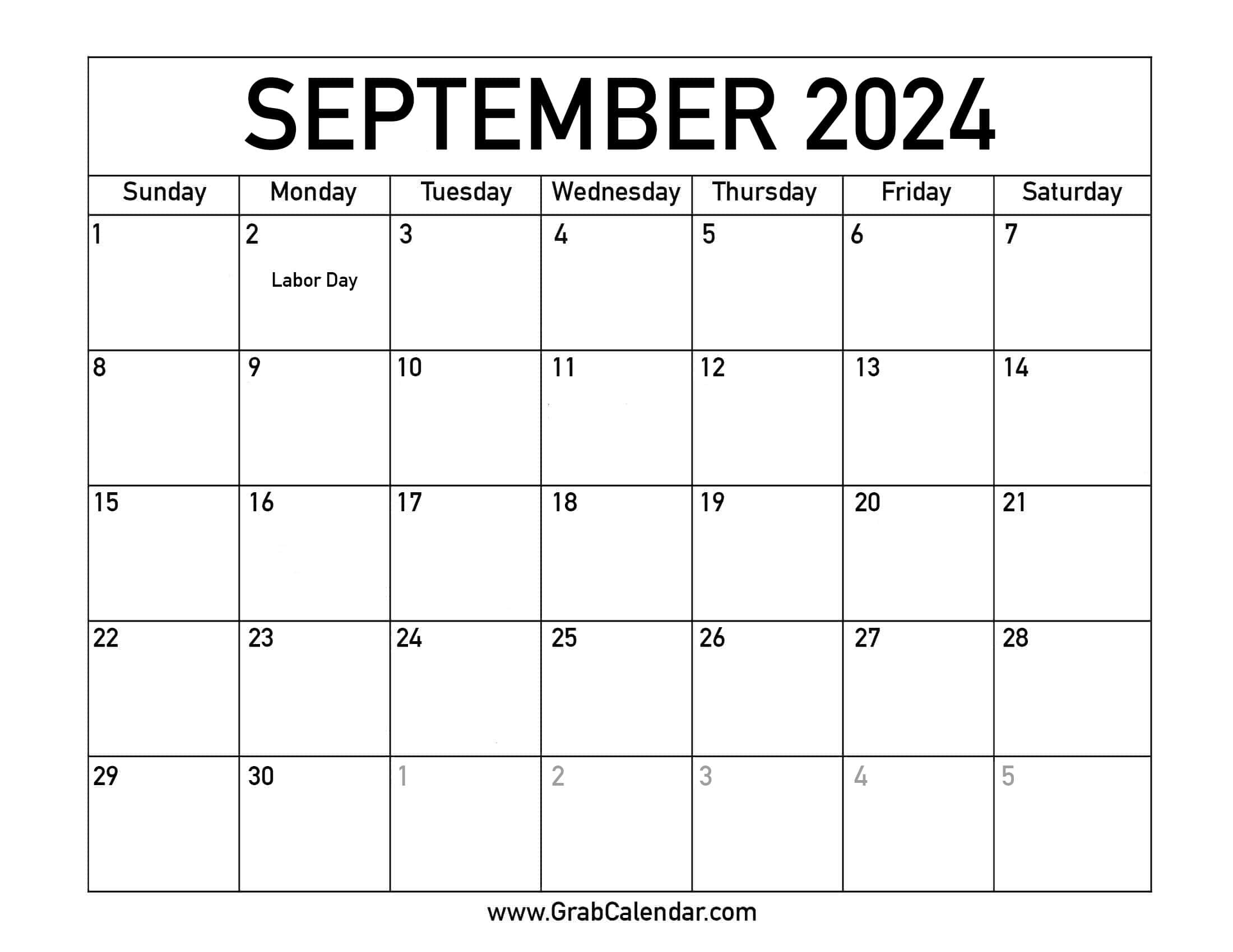 Printable September 2024 Calendar inside Holiday Calendar September 2024