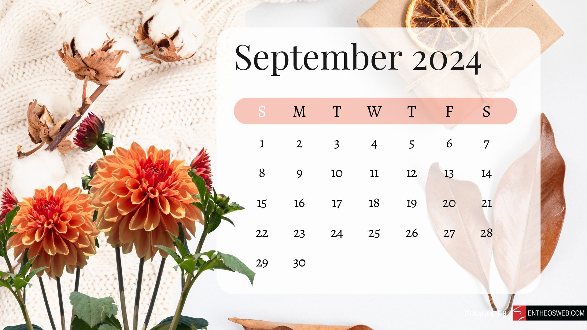 September 2024 Calendar Desktop Wallpaper Backgrounds | Entheosweb with regard to September Desktop Calendar 2024