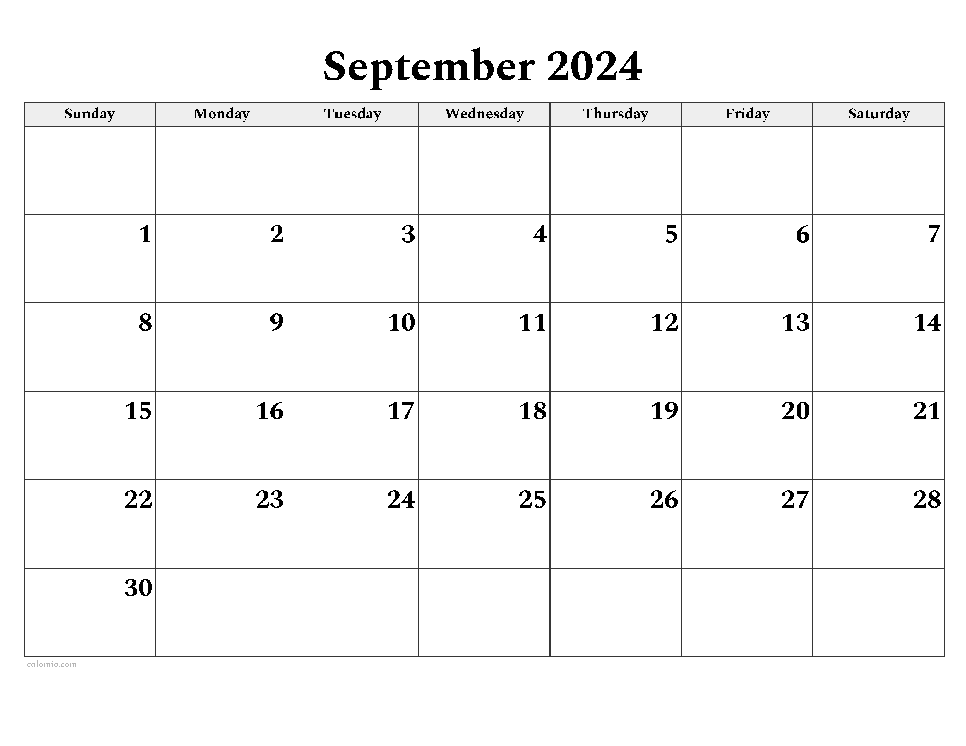 September 2024 Calendar | Free Printable Pdf, Xls And Png inside September 2024 Calendar Png