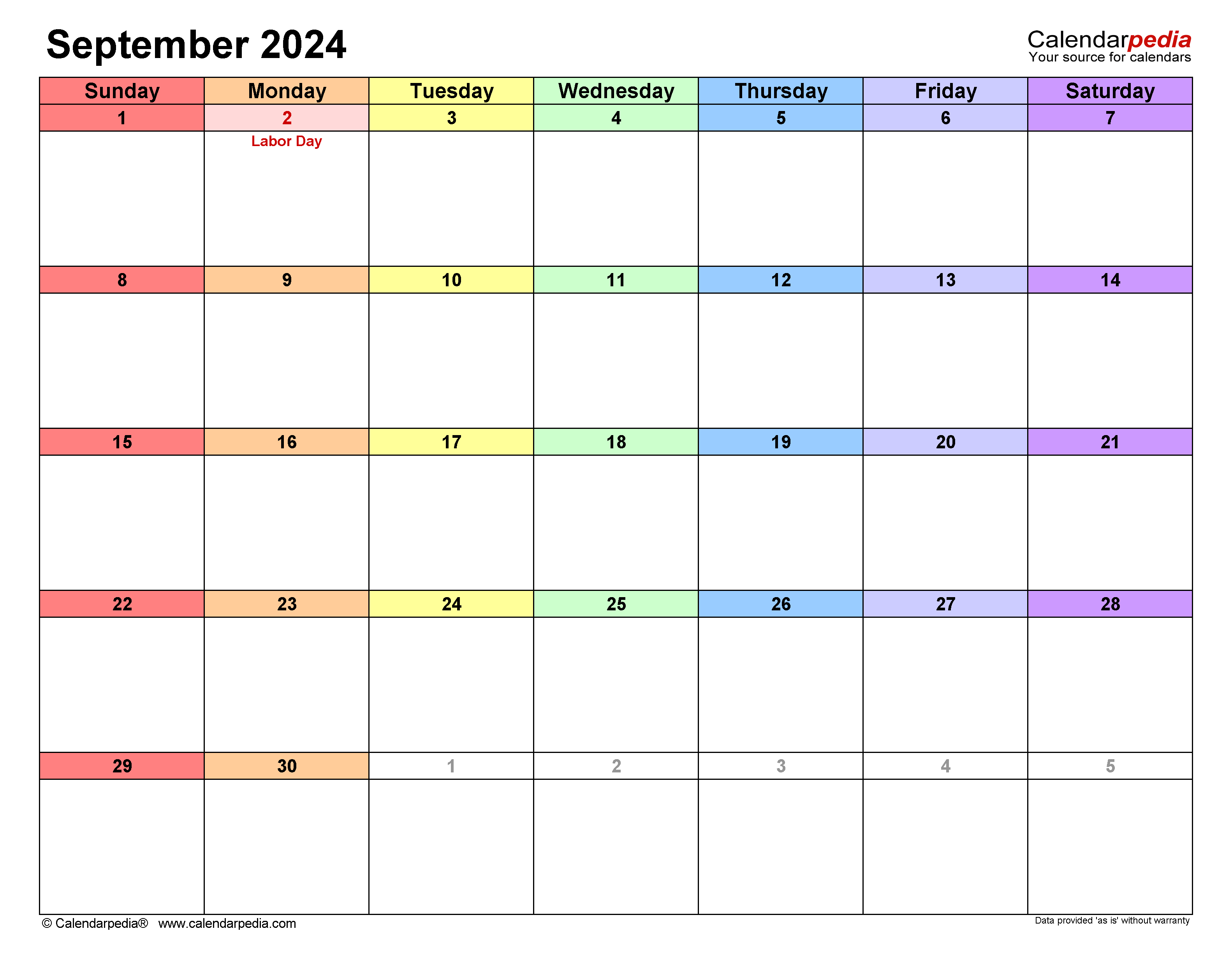 September 2024 Calendar | Templates For Word, Excel And Pdf in September 2024 Fillable Calendar