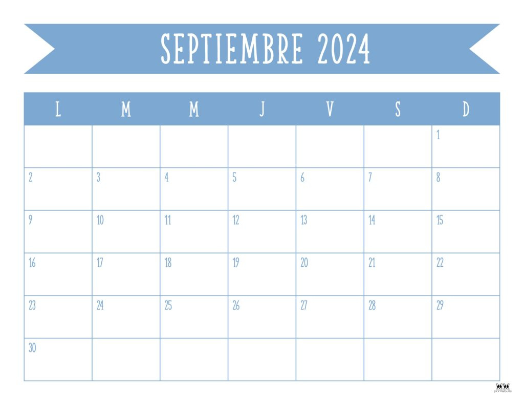 September 2024 Calendars - 50 Free Printables | Printabulls regarding September 2024 Calendar In Spanish