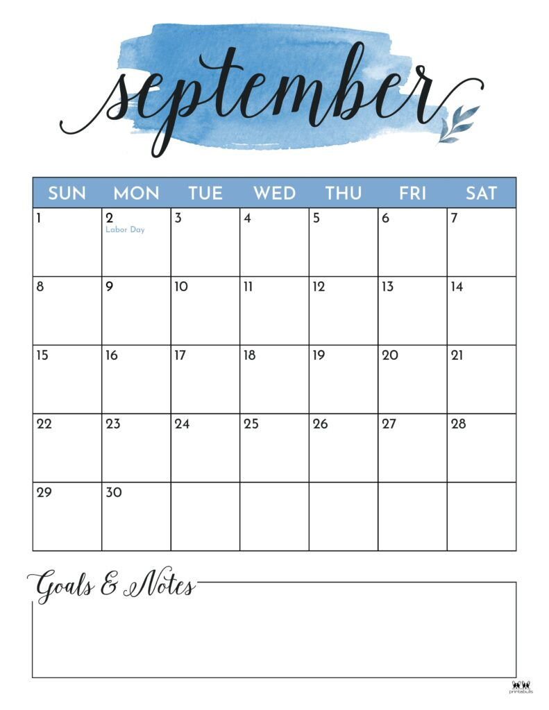 September 2024 Calendars - 50 Free Printables | Printabulls throughout Type Calendar September 2024