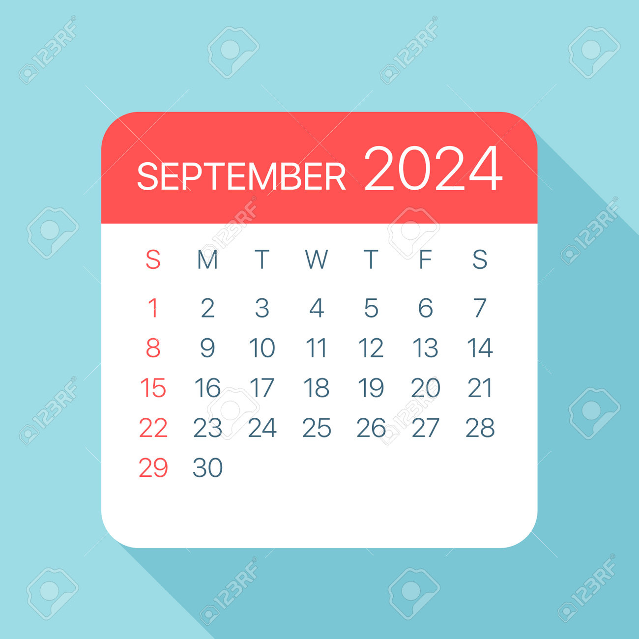 September 2024 Kalenderblatt-Illustrationsvektorgrafikseite with regard to September 2024 Calendar Clipart