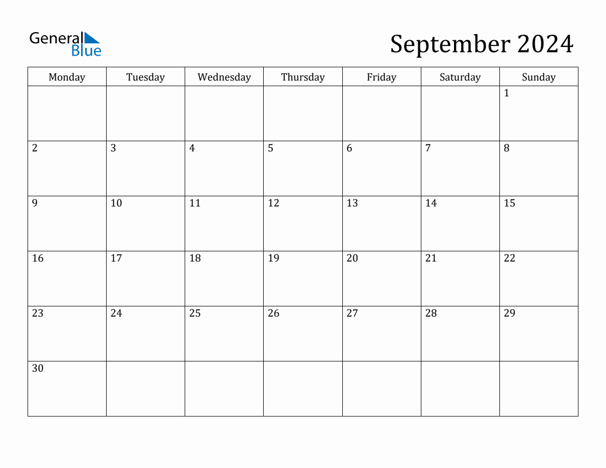 September 2024 Monthly Calendar throughout September 2024 Weekly Calendar Printable