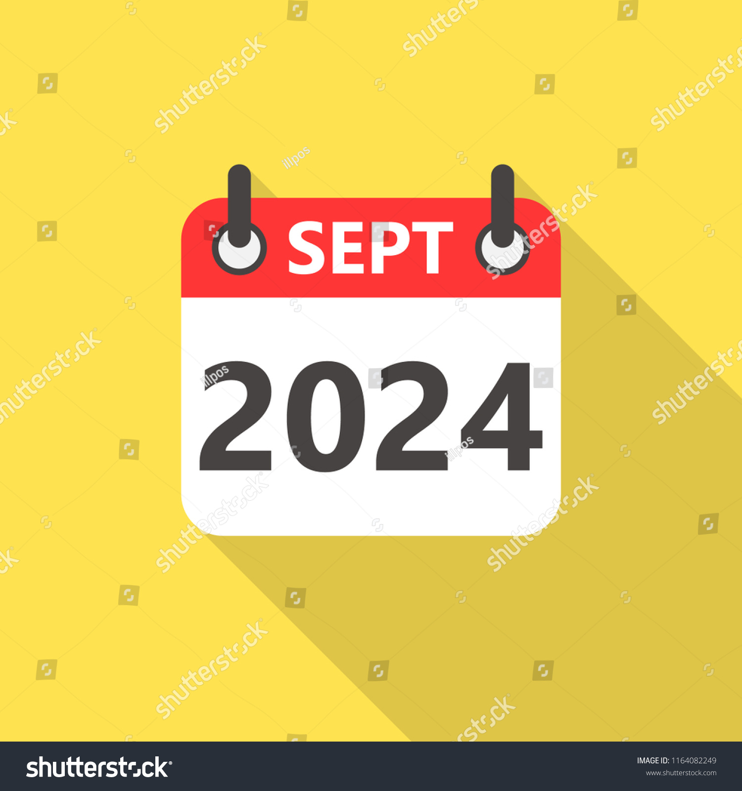 September 2024 Year Calendar Flat Style Stock Vector (Royalty Free within September 2024 Calendar Clip Art