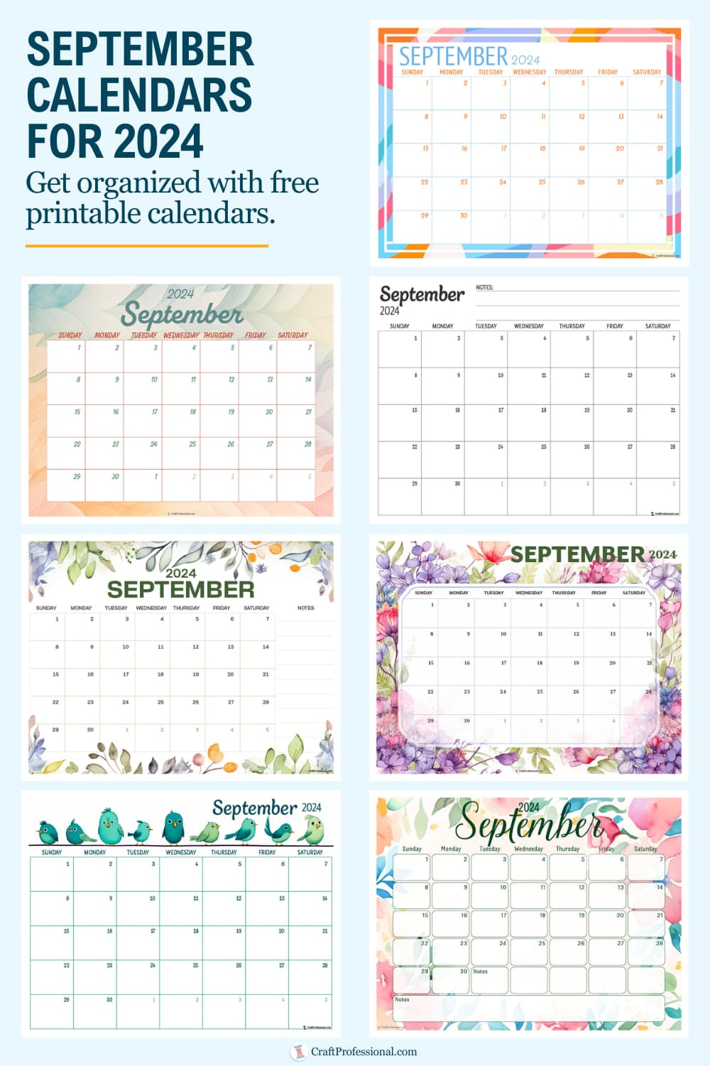 September Calendars - Get Organized With Free Printables For 2024 inside September 2024 Calendar Weather