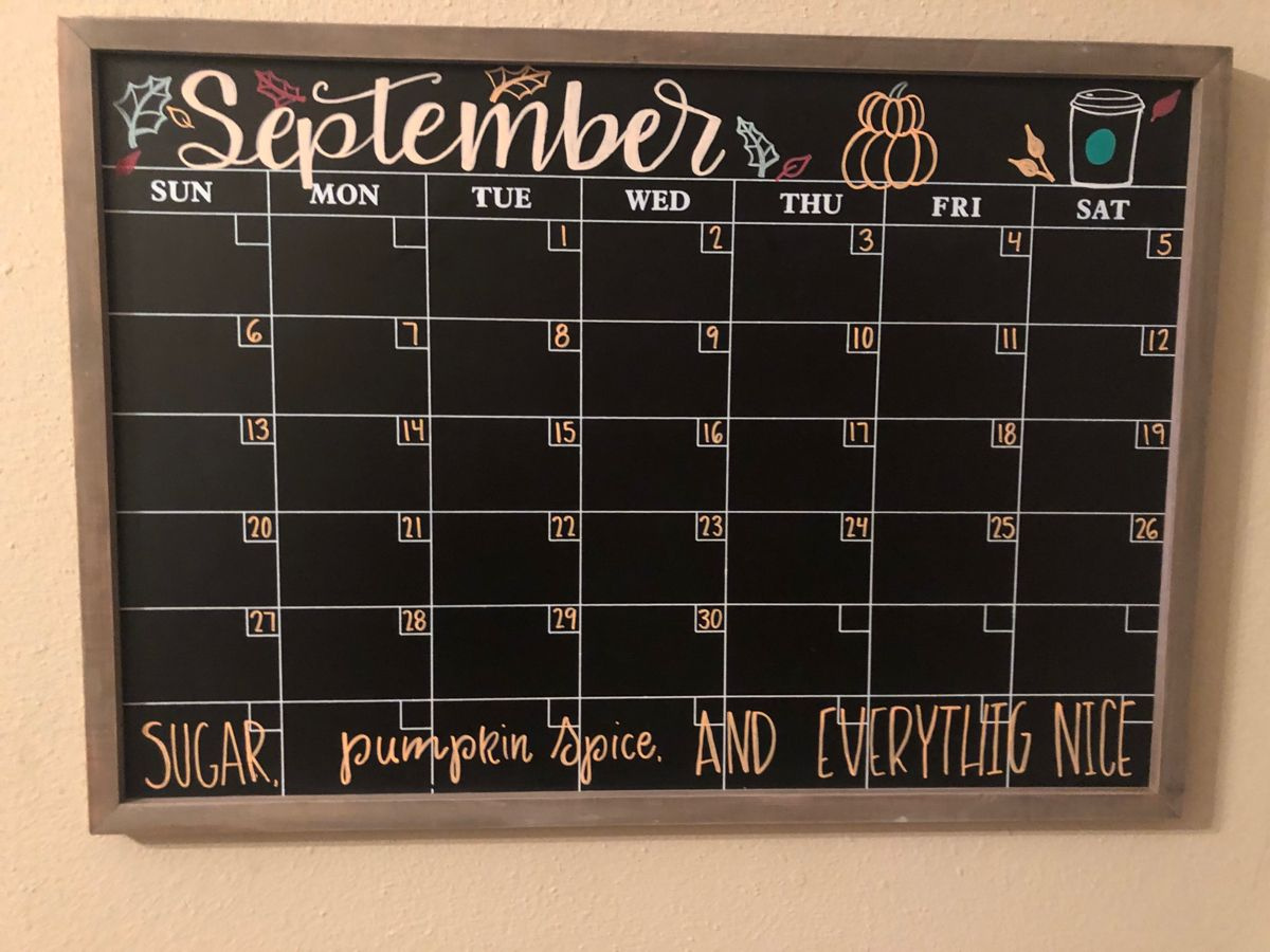 September Diy Chalk Board Calendar🍂🍁 with September 2024 Chalkboard Calendar Ideas